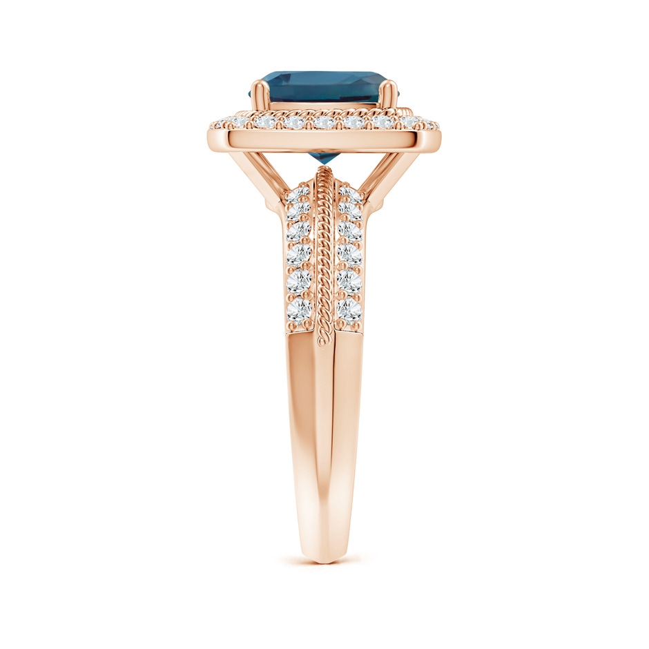 8mm Labgrown Twisted Rope Cushion Lab-Grown Alexandrite Halo Ring in Rose Gold side 299