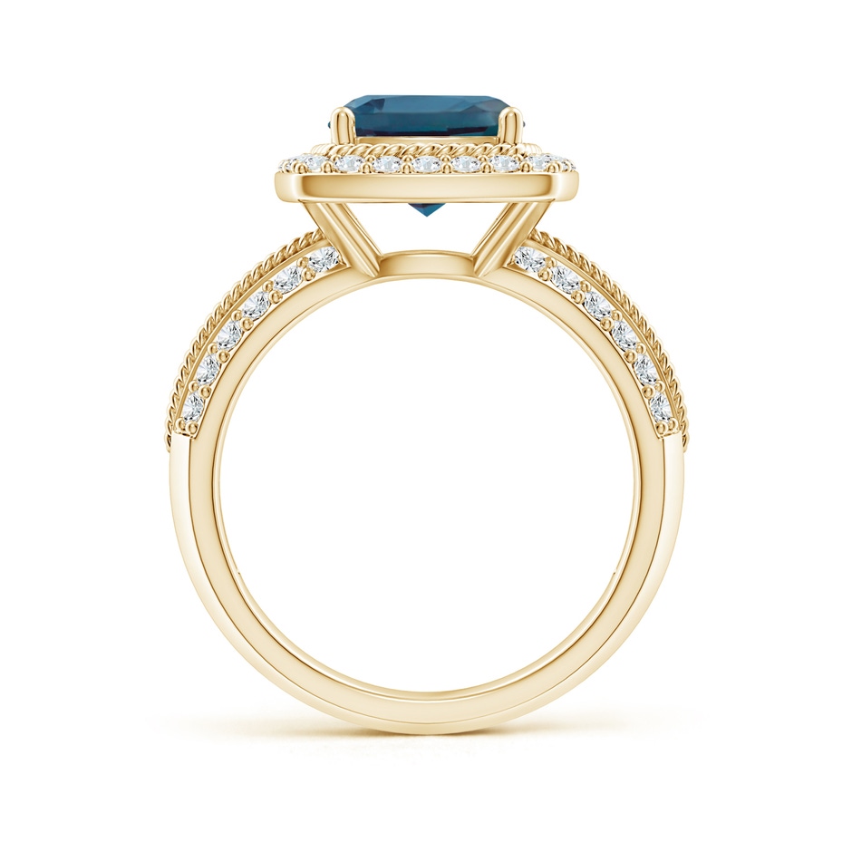8mm Labgrown Twisted Rope Cushion Lab-Grown Alexandrite Halo Ring in Yellow Gold side 199