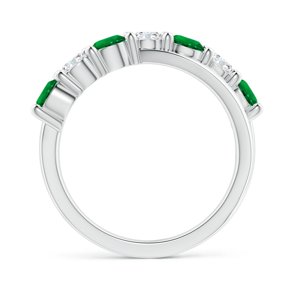 4mm Labgrown Lab-Grown Round Emerald and Diamond Crossover Ring in White Gold side 199