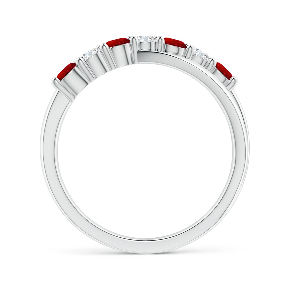 3mm Labgrown Lab-Grown Round Ruby and Diamond Crossover Ring in White Gold side 199