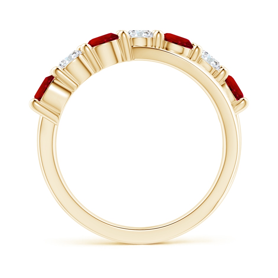 4mm Labgrown Lab-Grown Round Ruby and Diamond Crossover Ring in 18K Yellow Gold side 199
