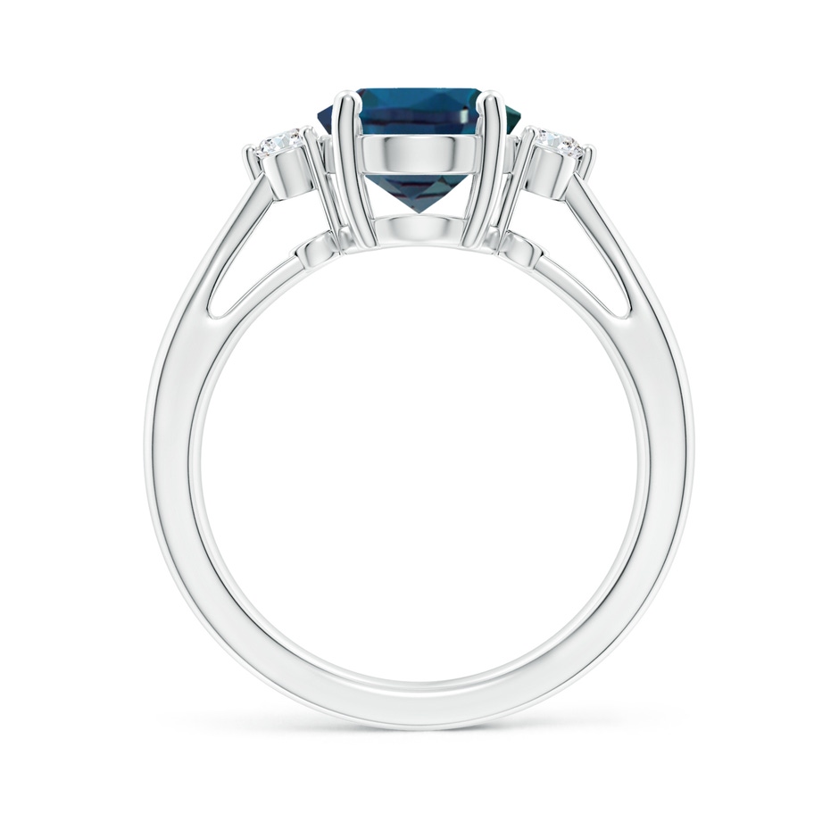 10x8mm Labgrown Tapered Shank Lab-Grown Alexandrite Solitaire Ring with Diamond Accents in 18K White Gold side 199