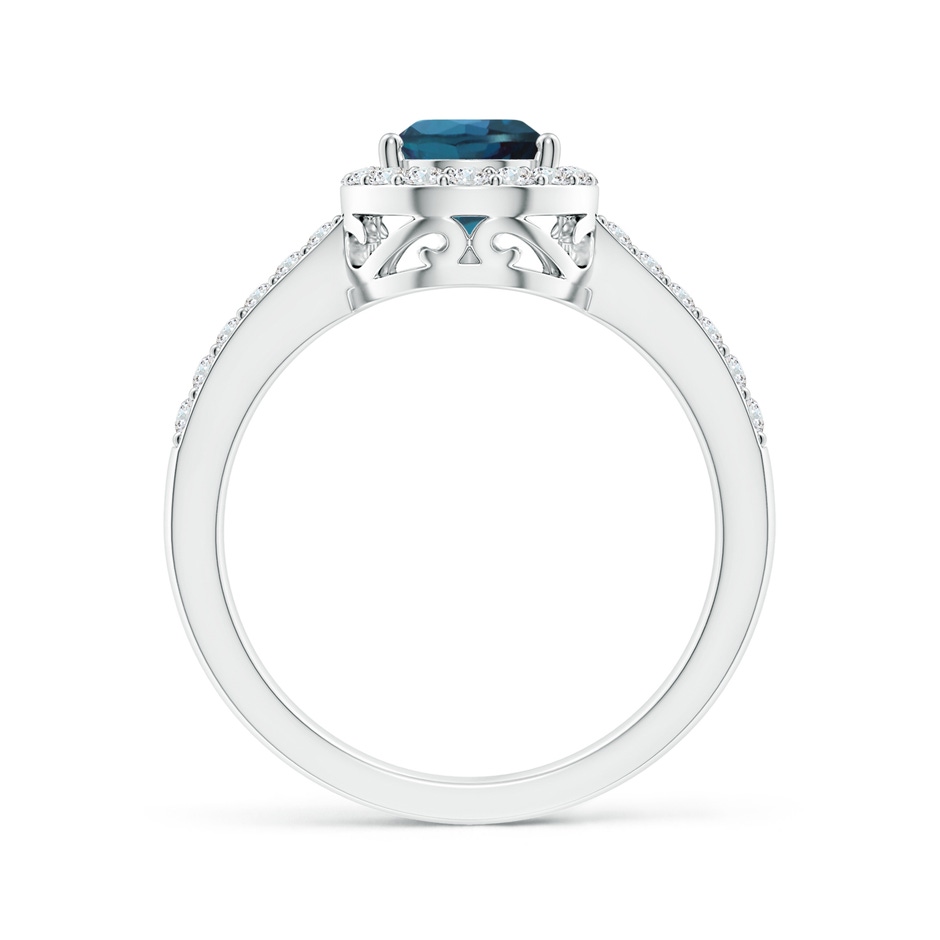 8x6mm Labgrown Pear Lab-Grown Alexandrite Ring with Diamond Halo in 18K White Gold side 199