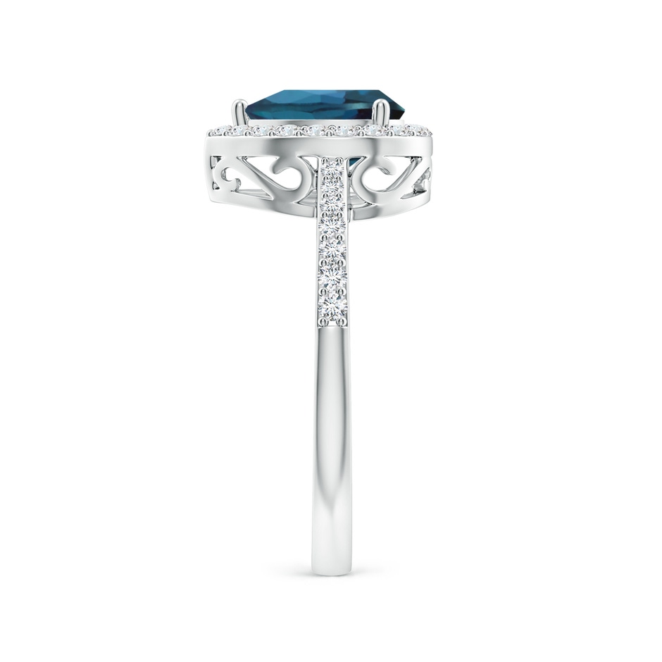 8x6mm Labgrown Pear Lab-Grown Alexandrite Ring with Diamond Halo in 18K White Gold side 299
