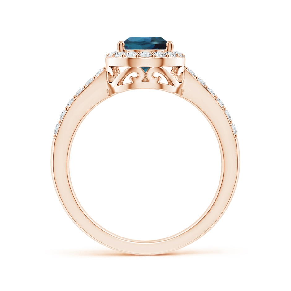 8x6mm Labgrown Pear Lab-Grown Alexandrite Ring with Diamond Halo in Rose Gold side 199