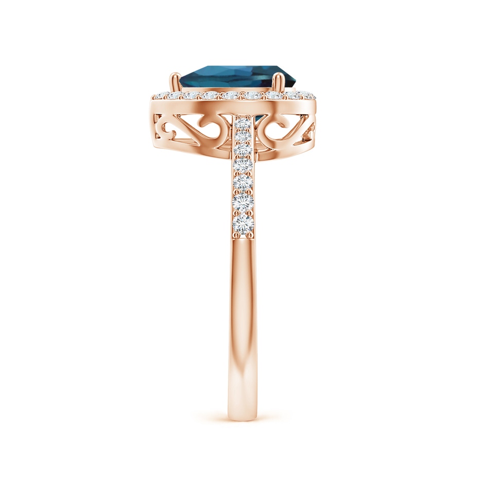8x6mm Labgrown Pear Lab-Grown Alexandrite Ring with Diamond Halo in Rose Gold side 299