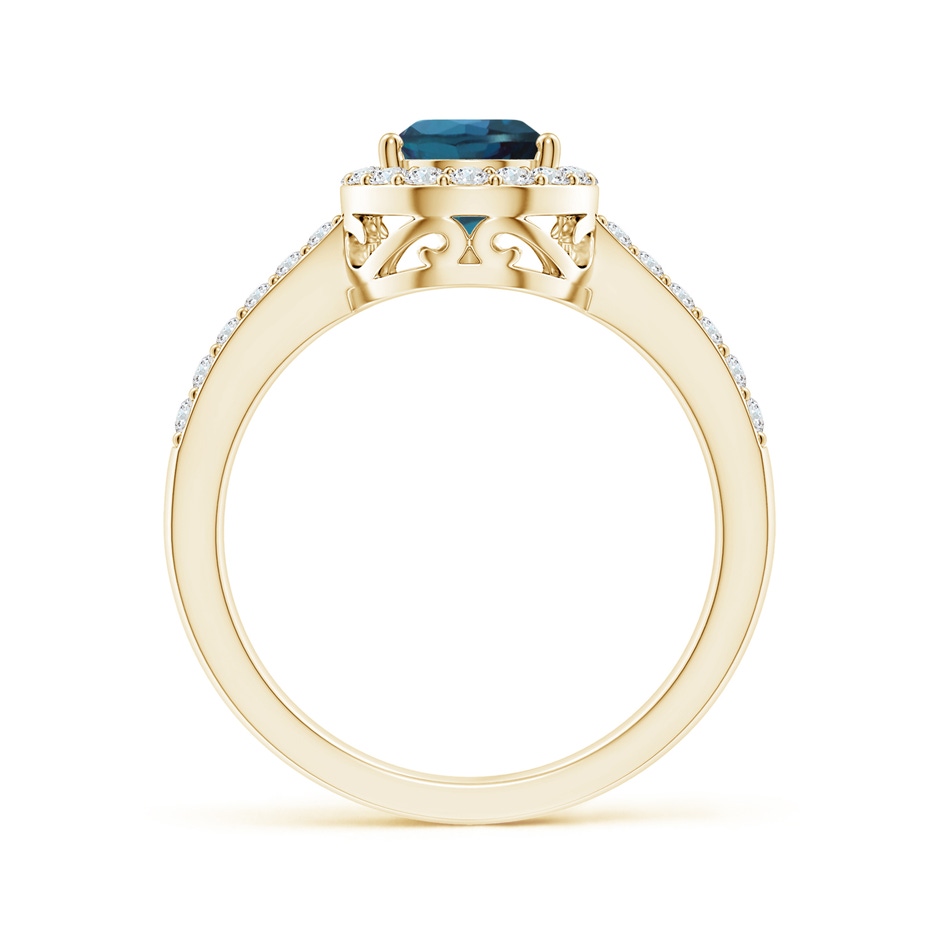 8x6mm Labgrown Pear Lab-Grown Alexandrite Ring with Diamond Halo in Yellow Gold side 199