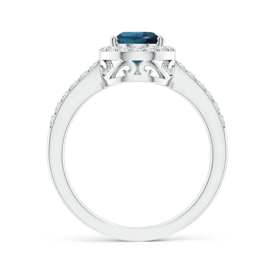 9x6mm Labgrown Pear Lab-Grown Alexandrite Ring with Diamond Halo in P950 Platinum side 199