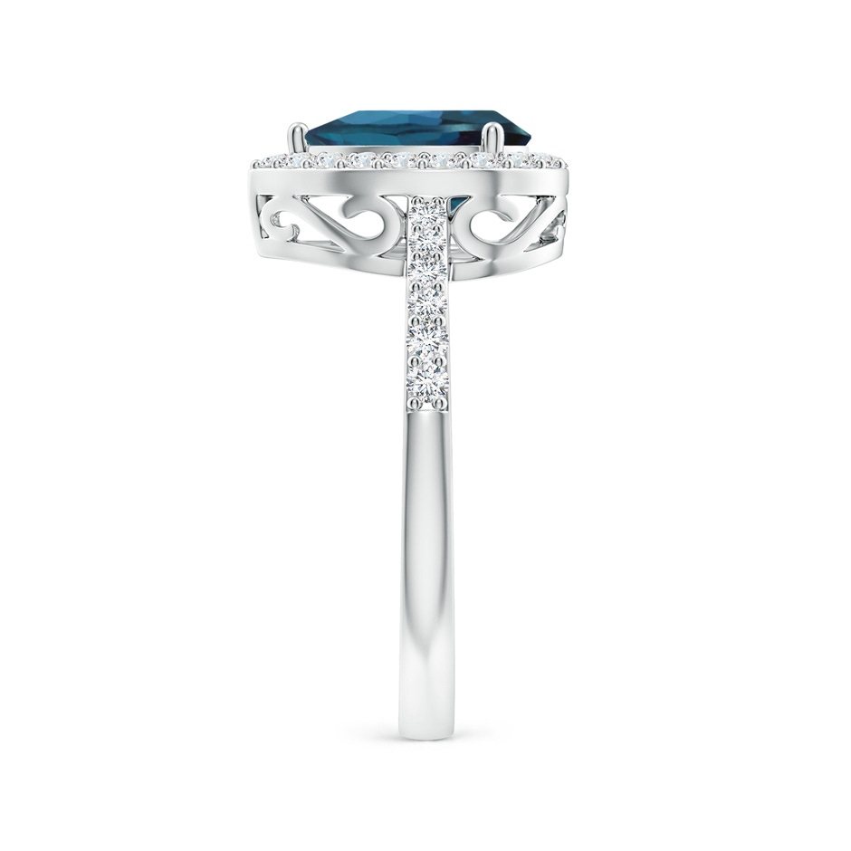 9x6mm Labgrown Pear Lab-Grown Alexandrite Ring with Diamond Halo in P950 Platinum side 299