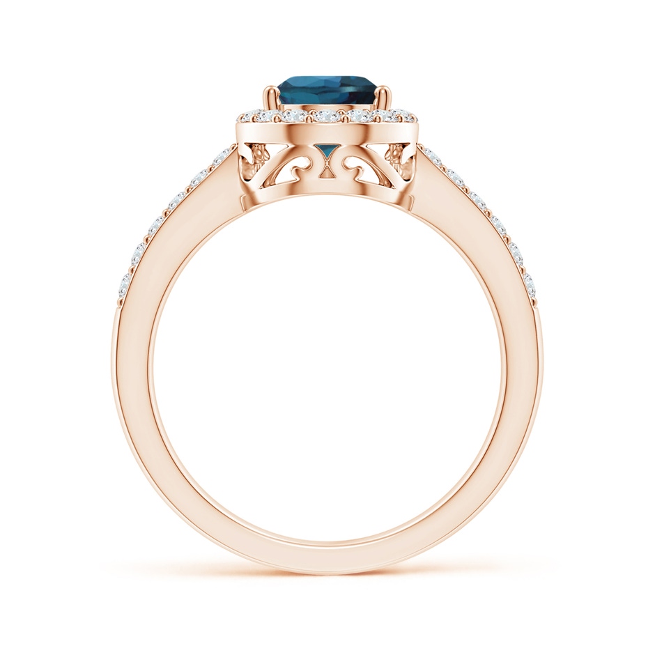 9x6mm Labgrown Pear Lab-Grown Alexandrite Ring with Diamond Halo in Rose Gold side 199