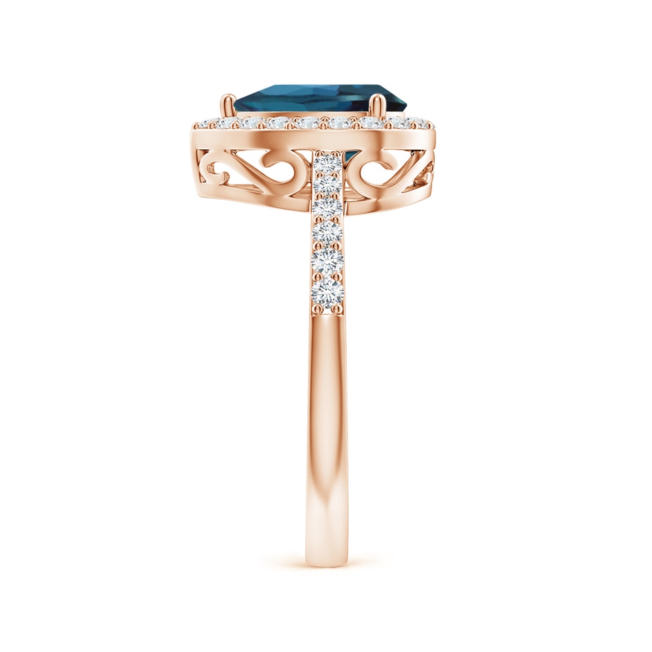 9x6mm Labgrown Pear Lab-Grown Alexandrite Ring with Diamond Halo in Rose Gold side 299