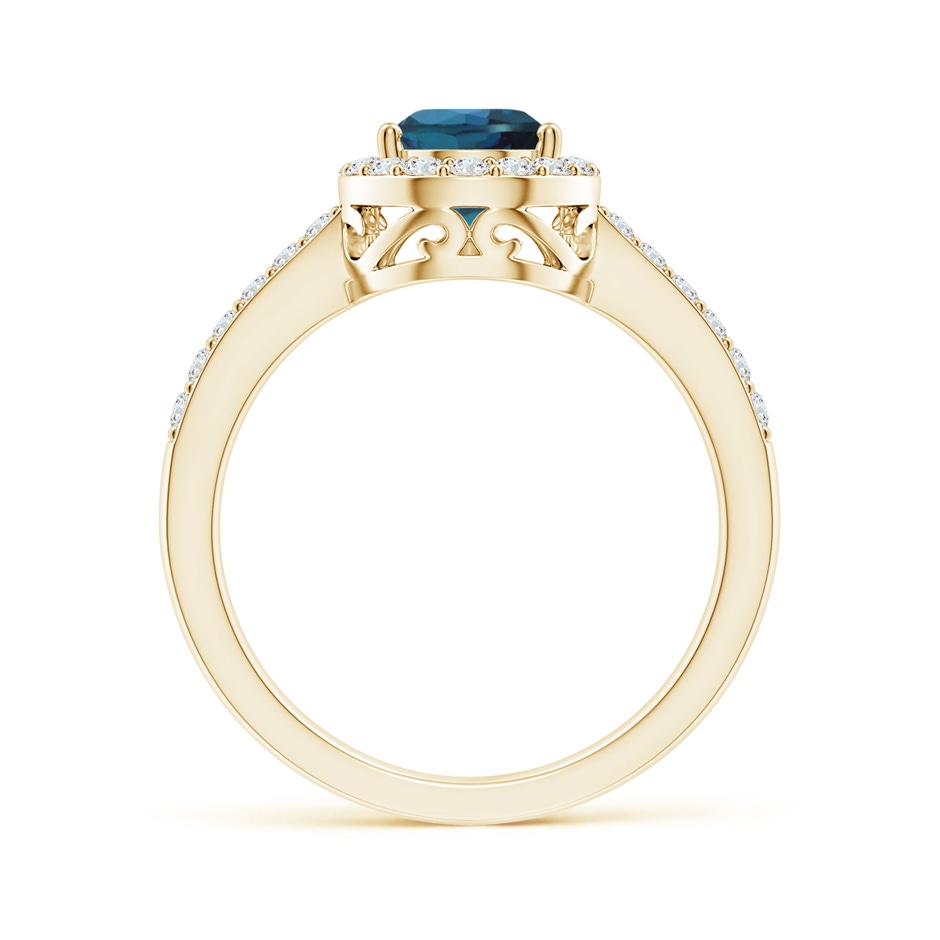 9x6mm Labgrown Pear Lab-Grown Alexandrite Ring with Diamond Halo in Yellow Gold side 199