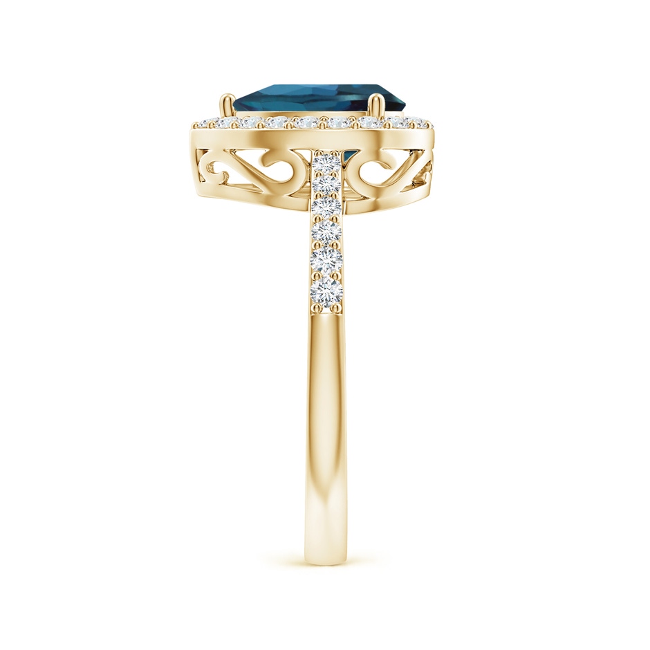 9x6mm Labgrown Pear Lab-Grown Alexandrite Ring with Diamond Halo in Yellow Gold side 299
