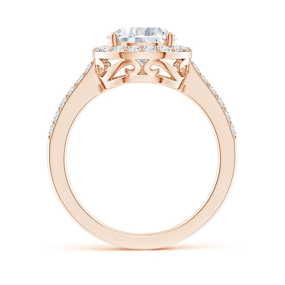 12x8mm FGVS Lab-Grown Pear Diamond Ring with Halo in Rose Gold side 199