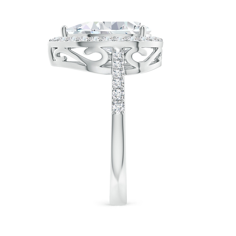 12x8mm FGVS Lab-Grown Pear Diamond Ring with Halo in White Gold side 299