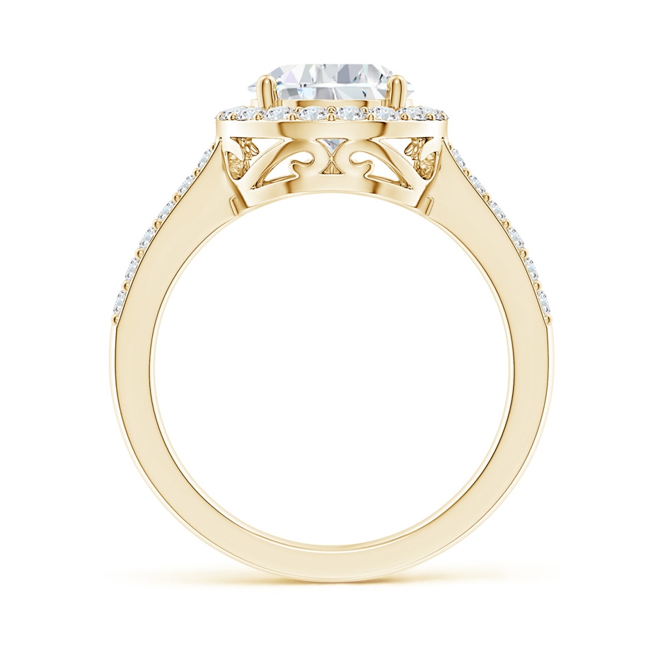 12x8mm FGVS Lab-Grown Pear Diamond Ring with Halo in Yellow Gold side 199
