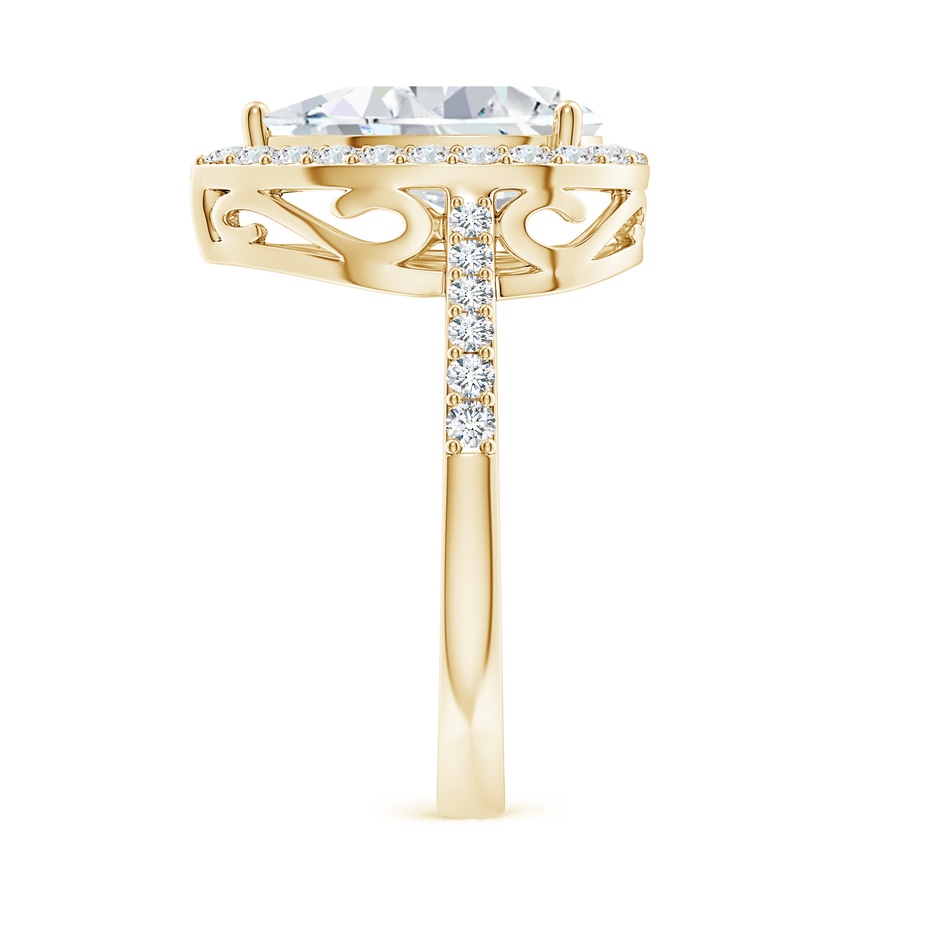 12x8mm FGVS Lab-Grown Pear Diamond Ring with Halo in Yellow Gold side 299