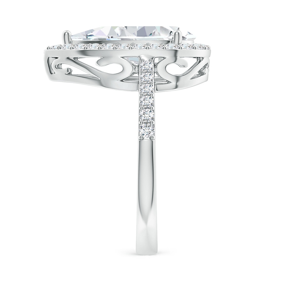 14x8mm FGVS Lab-Grown Pear Diamond Ring with Halo in White Gold side 299