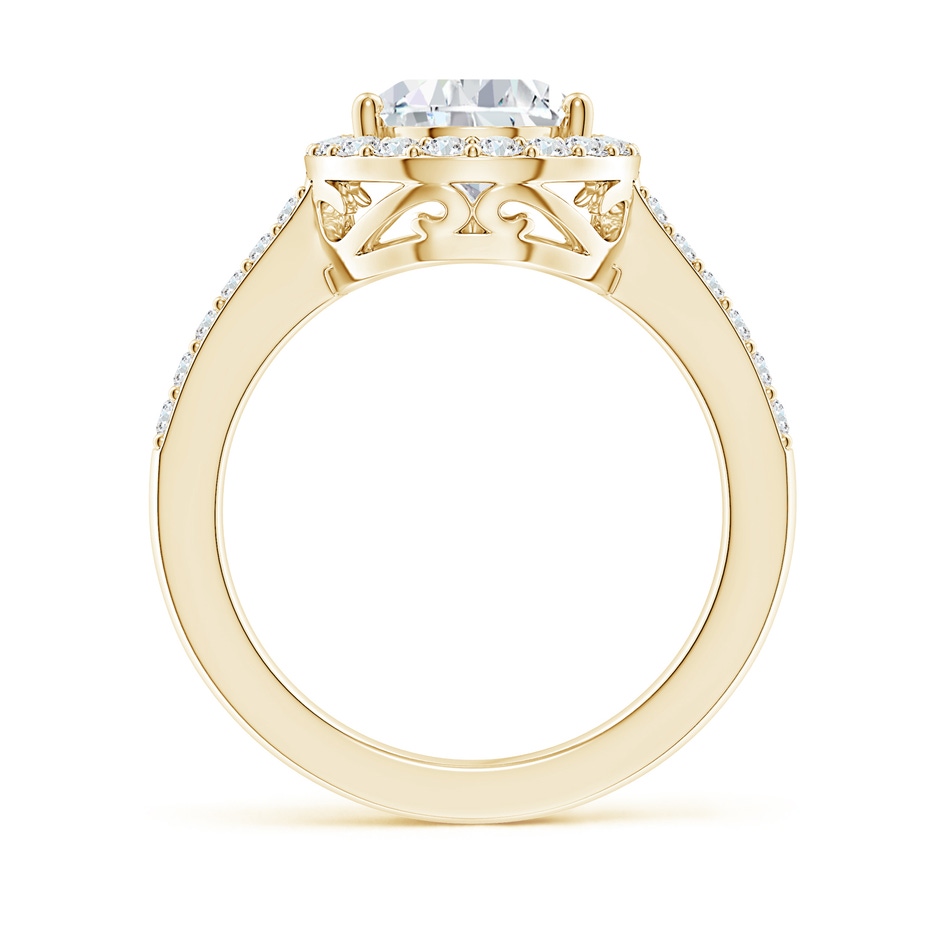 14x8mm FGVS Lab-Grown Pear Diamond Ring with Halo in Yellow Gold side 199