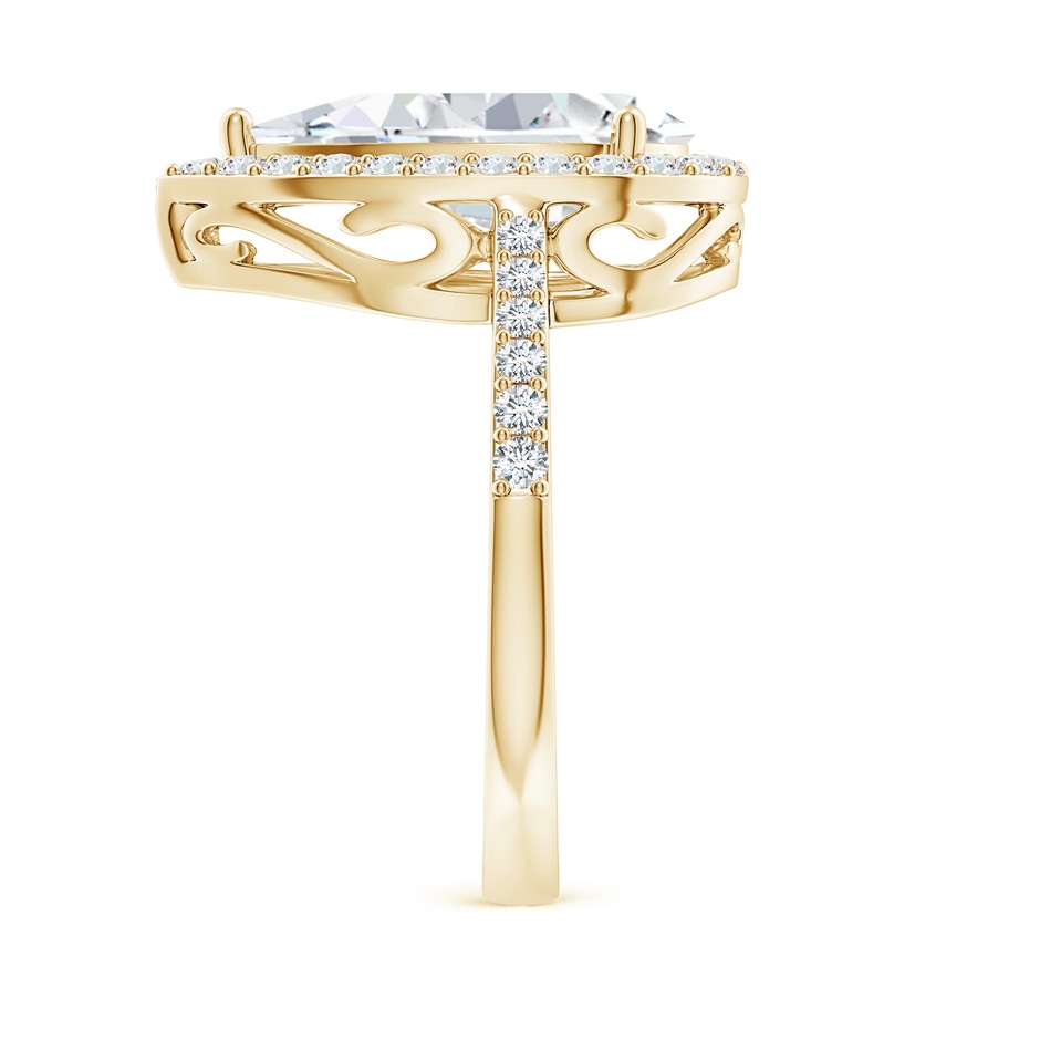 14x8mm FGVS Lab-Grown Pear Diamond Ring with Halo in Yellow Gold side 299