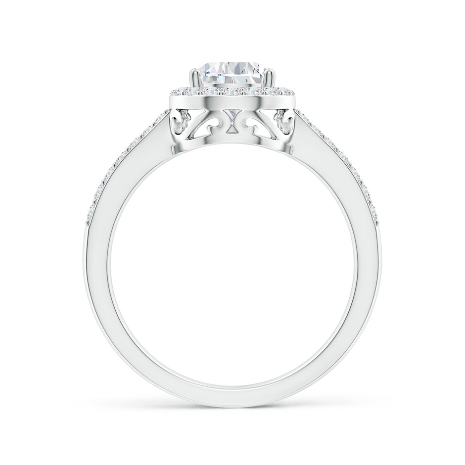 8x5mm FGVS Lab-Grown Pear Diamond Ring with Halo in P950 Platinum side 199