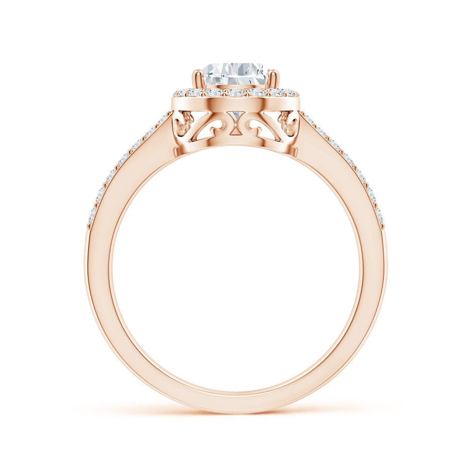 8x5mm FGVS Lab-Grown Pear Diamond Ring with Halo in Rose Gold side 199