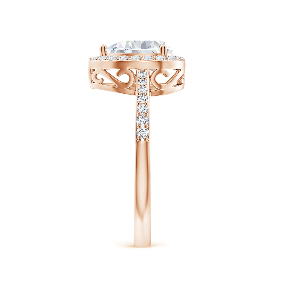 8x5mm FGVS Lab-Grown Pear Diamond Ring with Halo in Rose Gold side 299