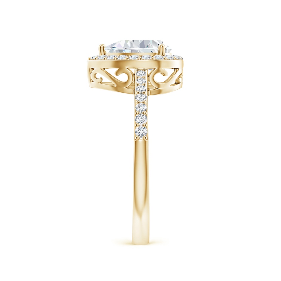 8x5mm FGVS Lab-Grown Pear Diamond Ring with Halo in Yellow Gold side 299