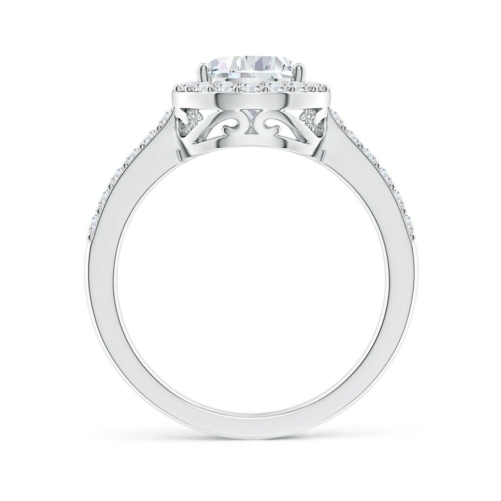 9x7mm FGVS Lab-Grown Pear Diamond Ring with Halo in White Gold - side 199