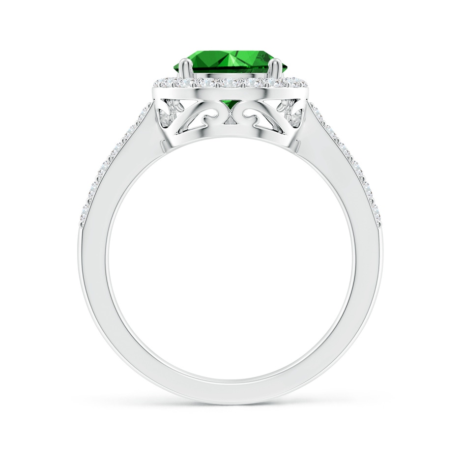 10x8mm Labgrown Lab-Grown Pear Emerald Ring with Diamond Halo in P950 Platinum side 199