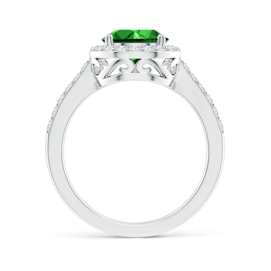 10x8mm Labgrown Lab-Grown Pear Emerald Ring with Diamond Halo in White Gold side 199