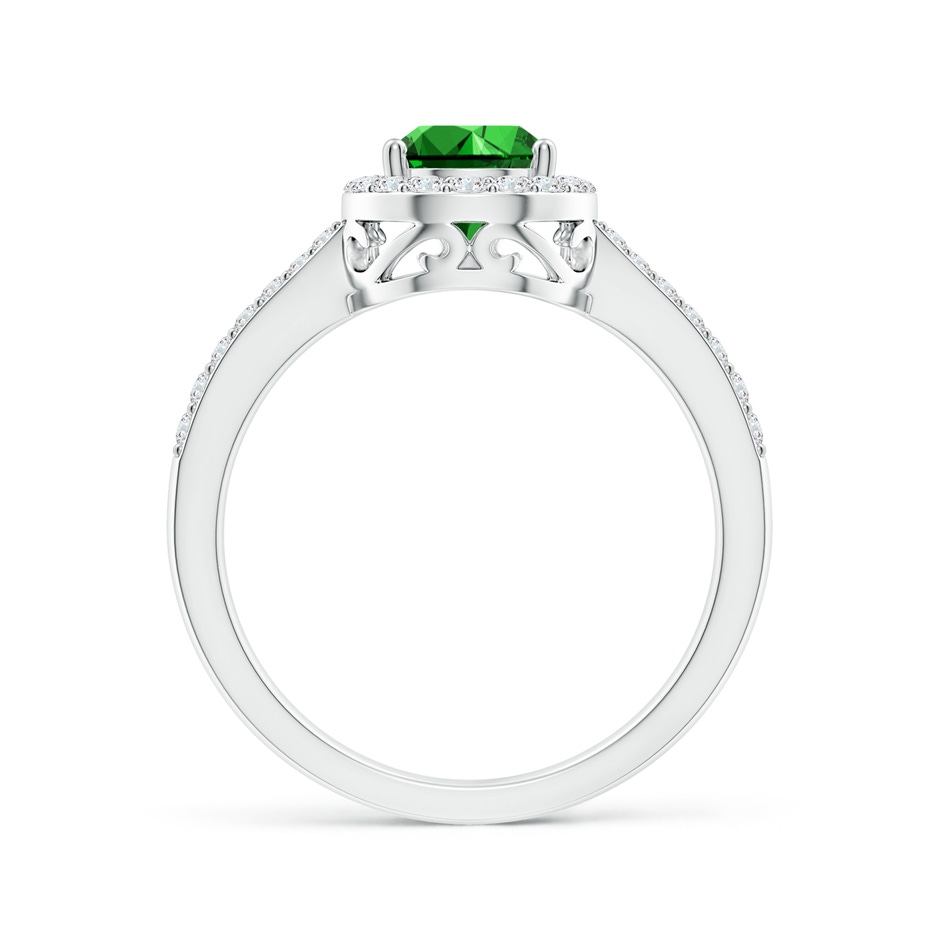 8x6mm Labgrown Lab-Grown Pear Emerald Ring with Diamond Halo in 9K White Gold side 199