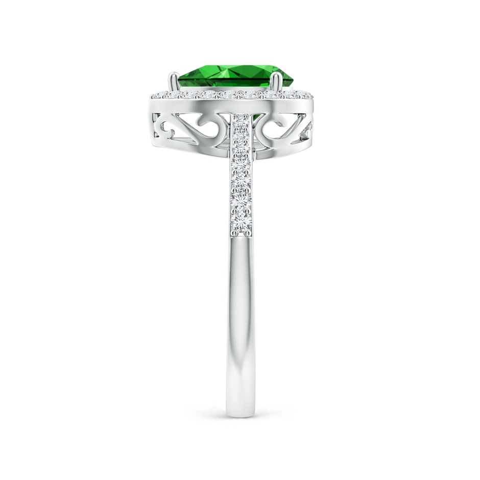 8x6mm Labgrown Lab-Grown Pear Emerald Ring with Diamond Halo in 9K White Gold side 299