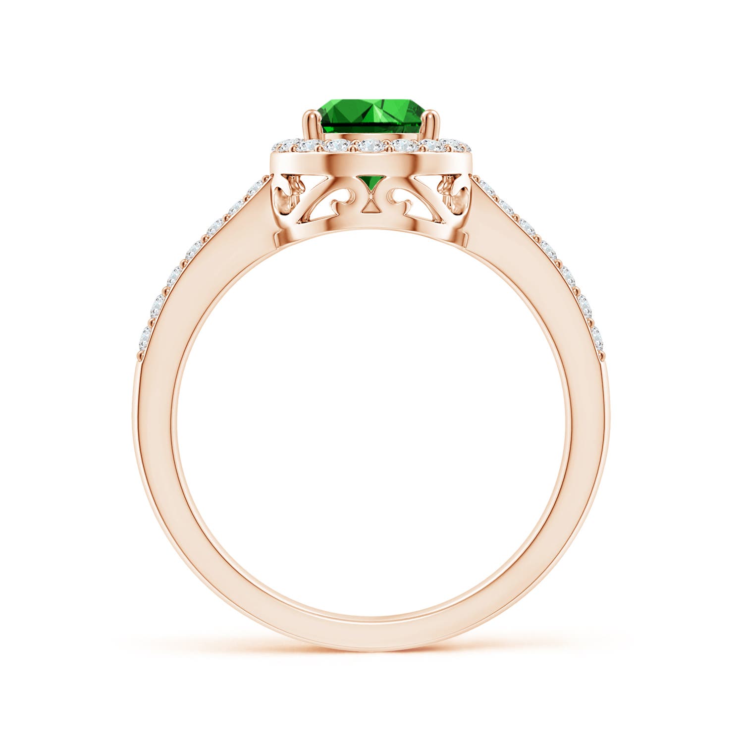 Premium - Lab-Grown Emerald / 1.26 CT / 14 KT Rose Gold