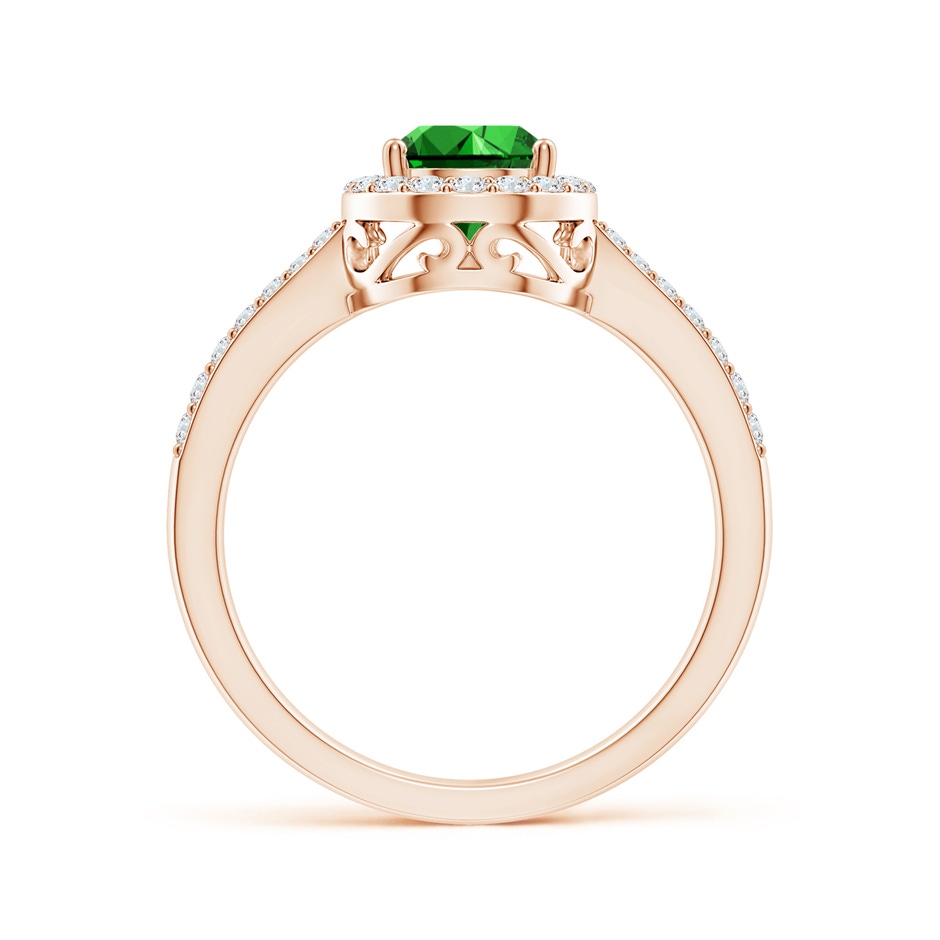 8x6mm Labgrown Lab-Grown Pear Emerald Ring with Diamond Halo in Rose Gold side 199