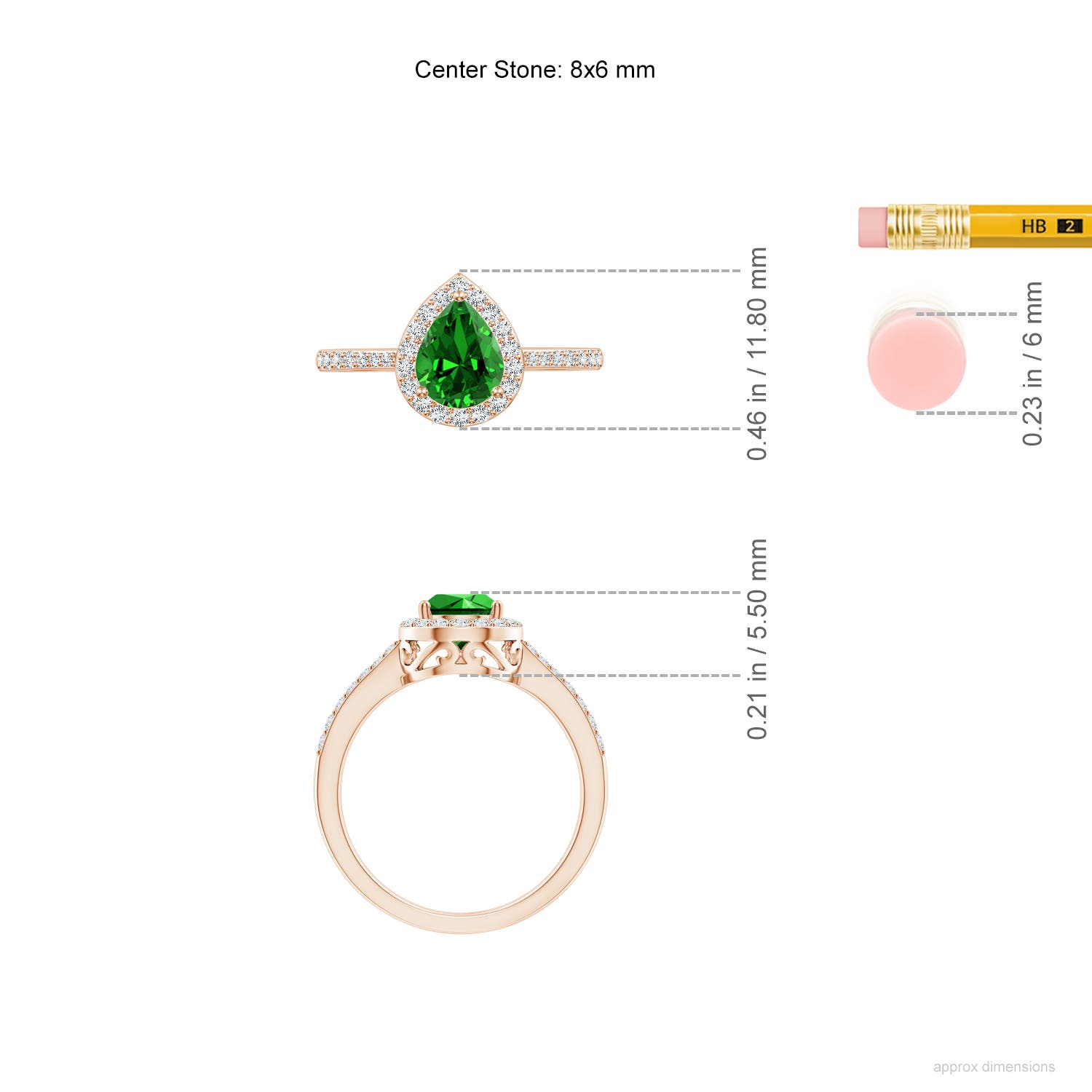 Premium - Lab-Grown Emerald / 1.26 CT / 14 KT Rose Gold