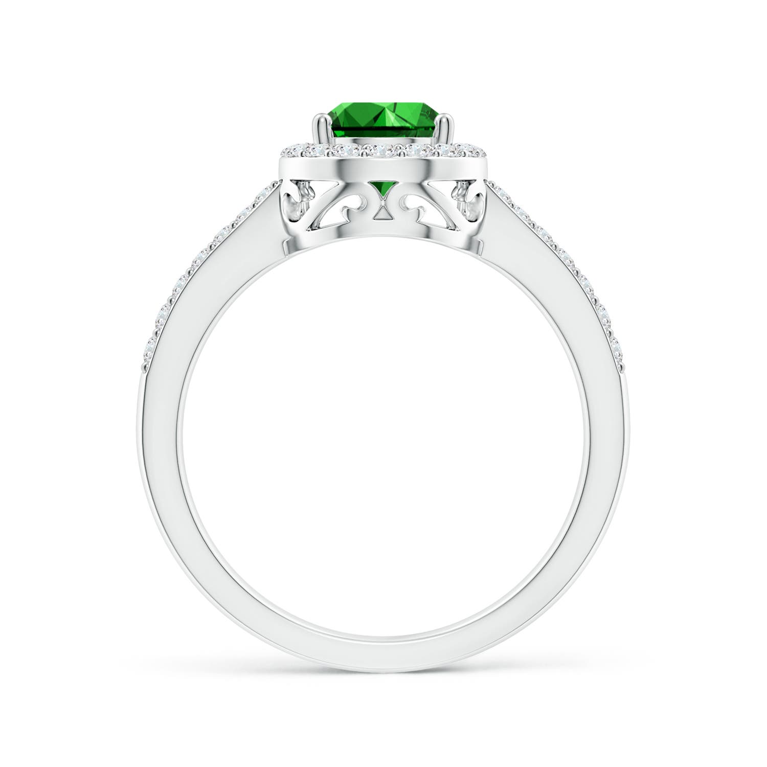 Premium - Lab-Grown Emerald / 1.26 CT / 14 KT White Gold