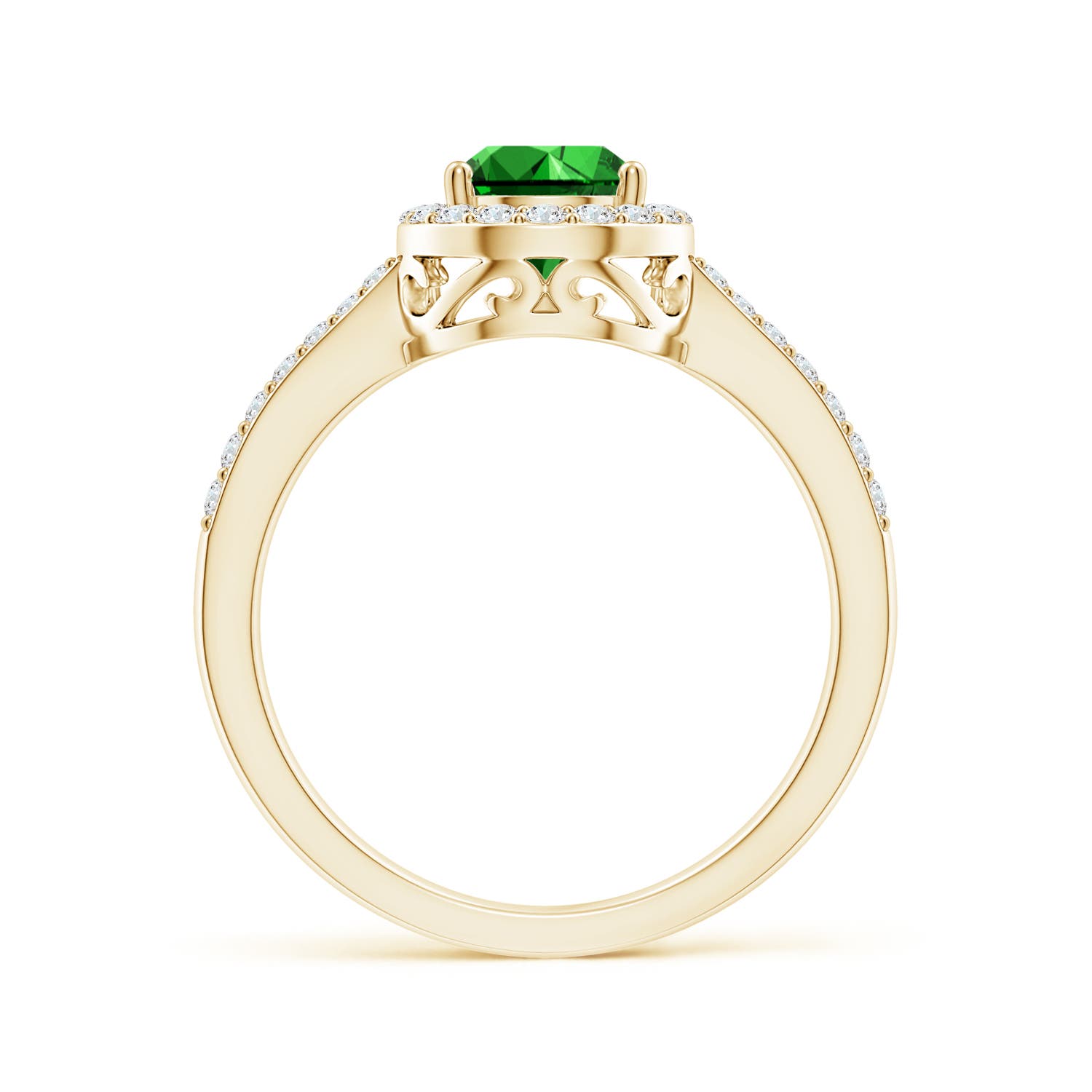 Premium - Lab-Grown Emerald / 1.26 CT / 14 KT Yellow Gold