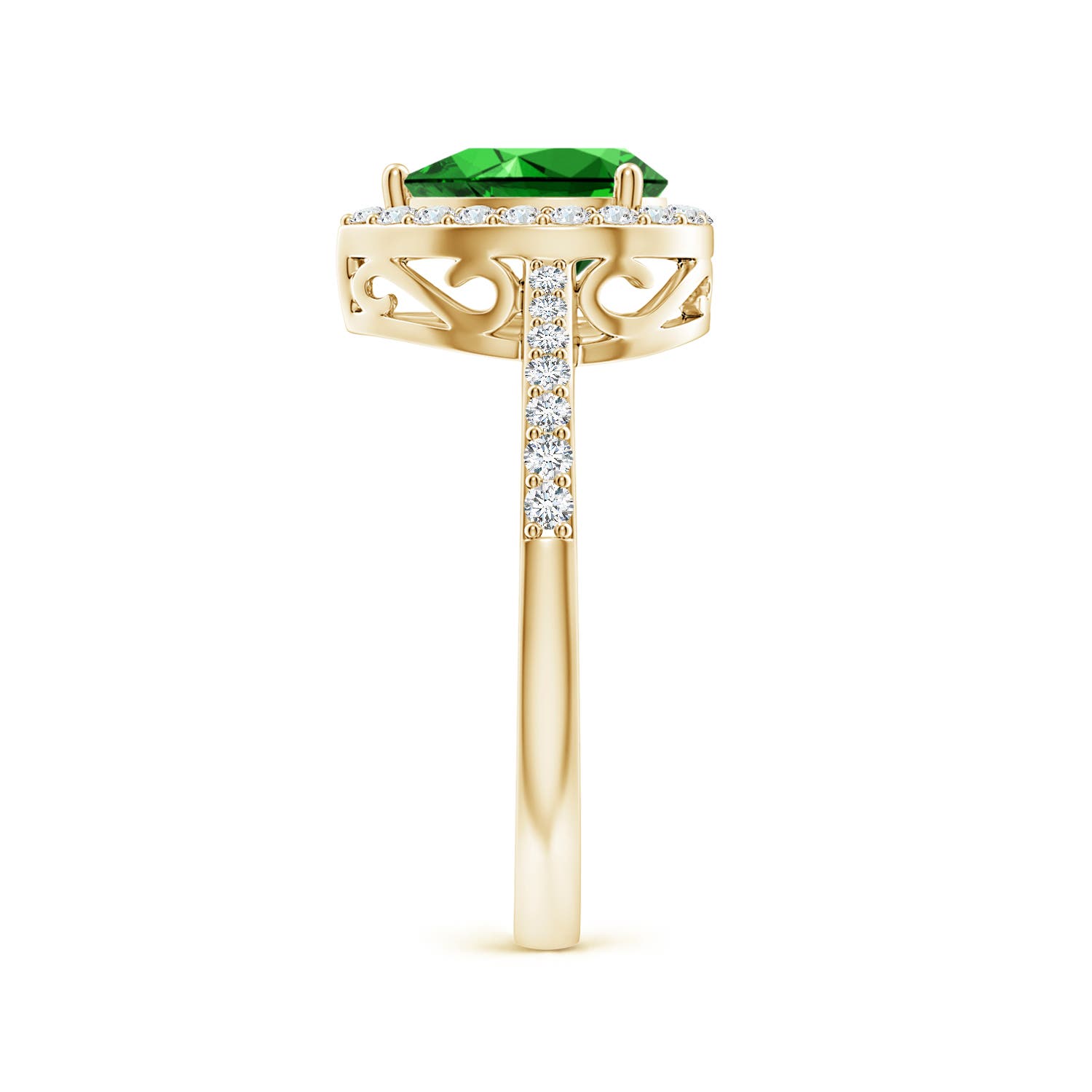 Premium - Lab-Grown Emerald / 1.26 CT / 14 KT Yellow Gold