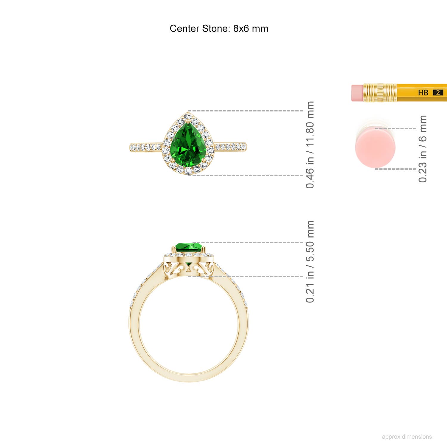 Premium - Lab-Grown Emerald / 1.26 CT / 14 KT Yellow Gold