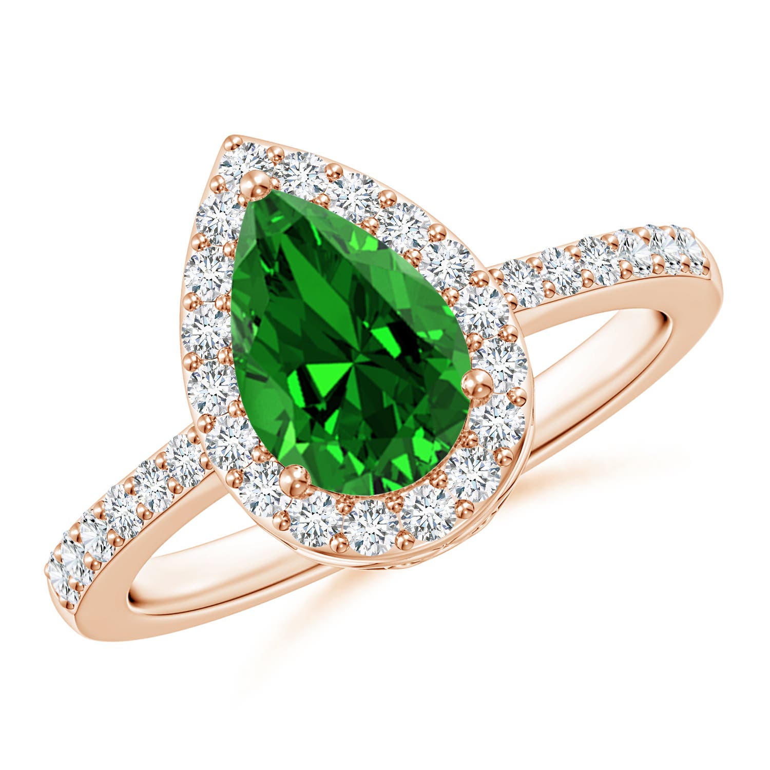 Premium - Lab-Grown Emerald / 1.56 CT / 14 KT Rose Gold