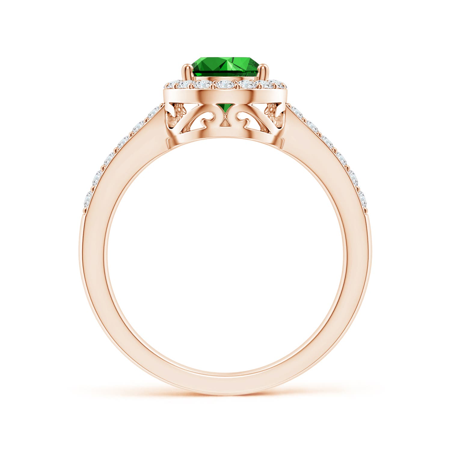 Premium - Lab-Grown Emerald / 1.56 CT / 14 KT Rose Gold