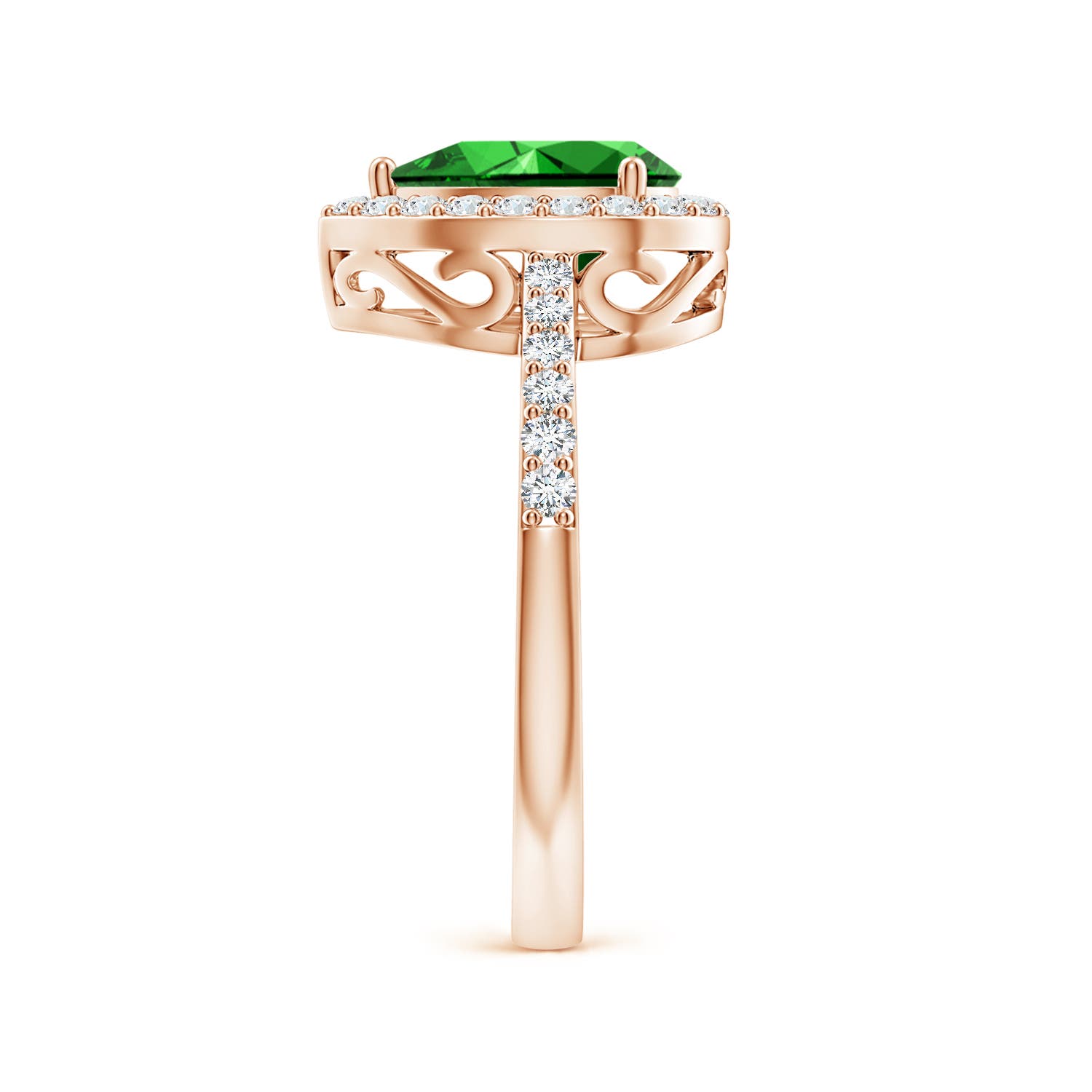 Premium - Lab-Grown Emerald / 1.56 CT / 14 KT Rose Gold