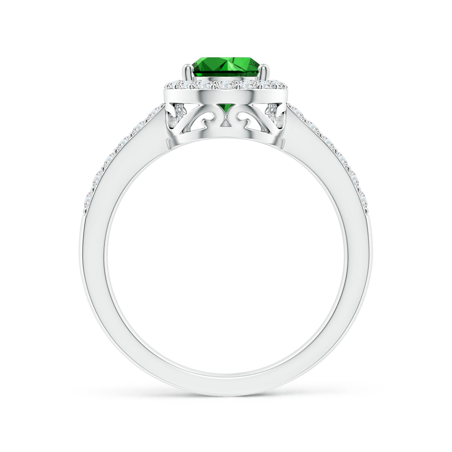 Premium - Lab-Grown Emerald / 1.56 CT / 14 KT White Gold