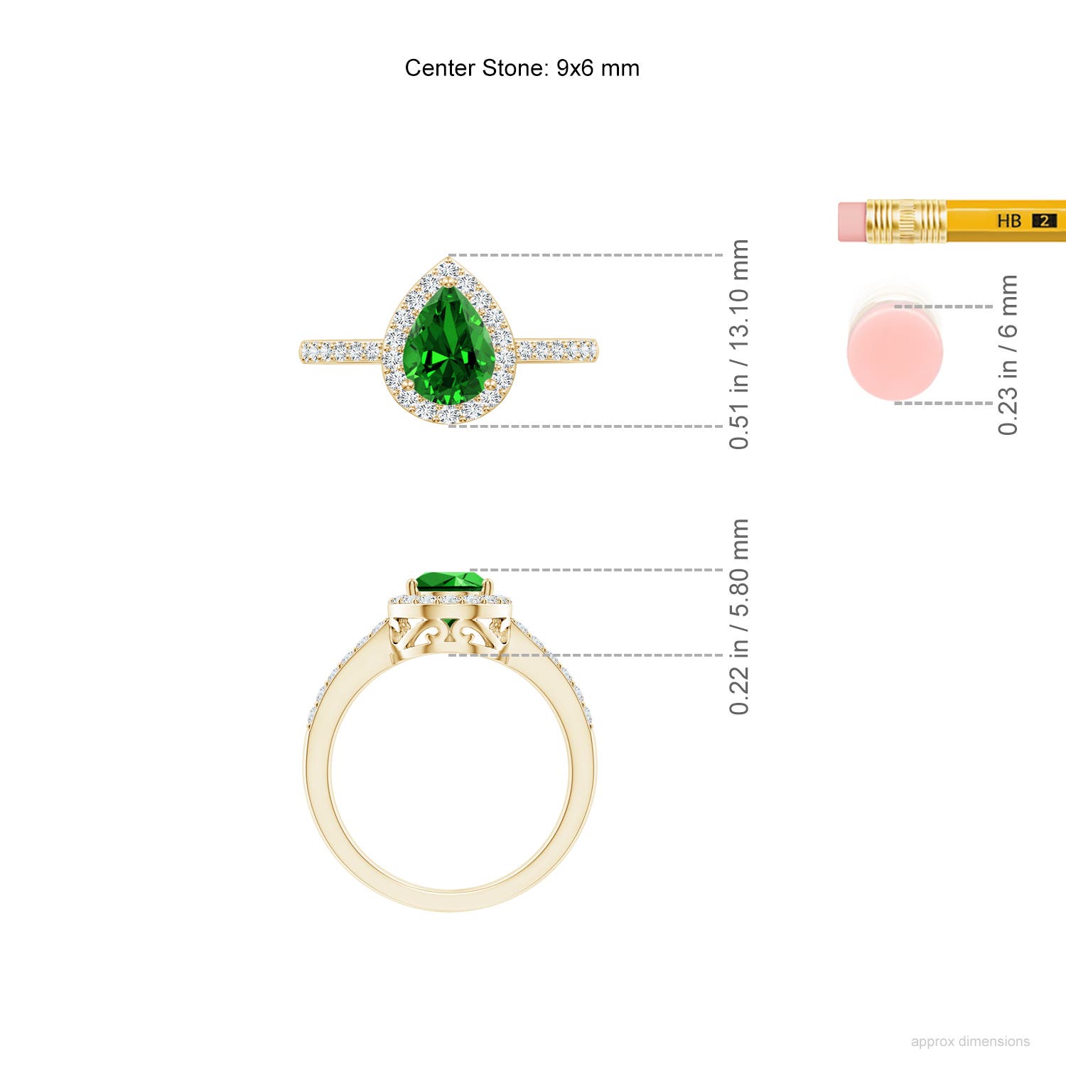 Premium - Lab-Grown Emerald / 1.56 CT / 14 KT Yellow Gold