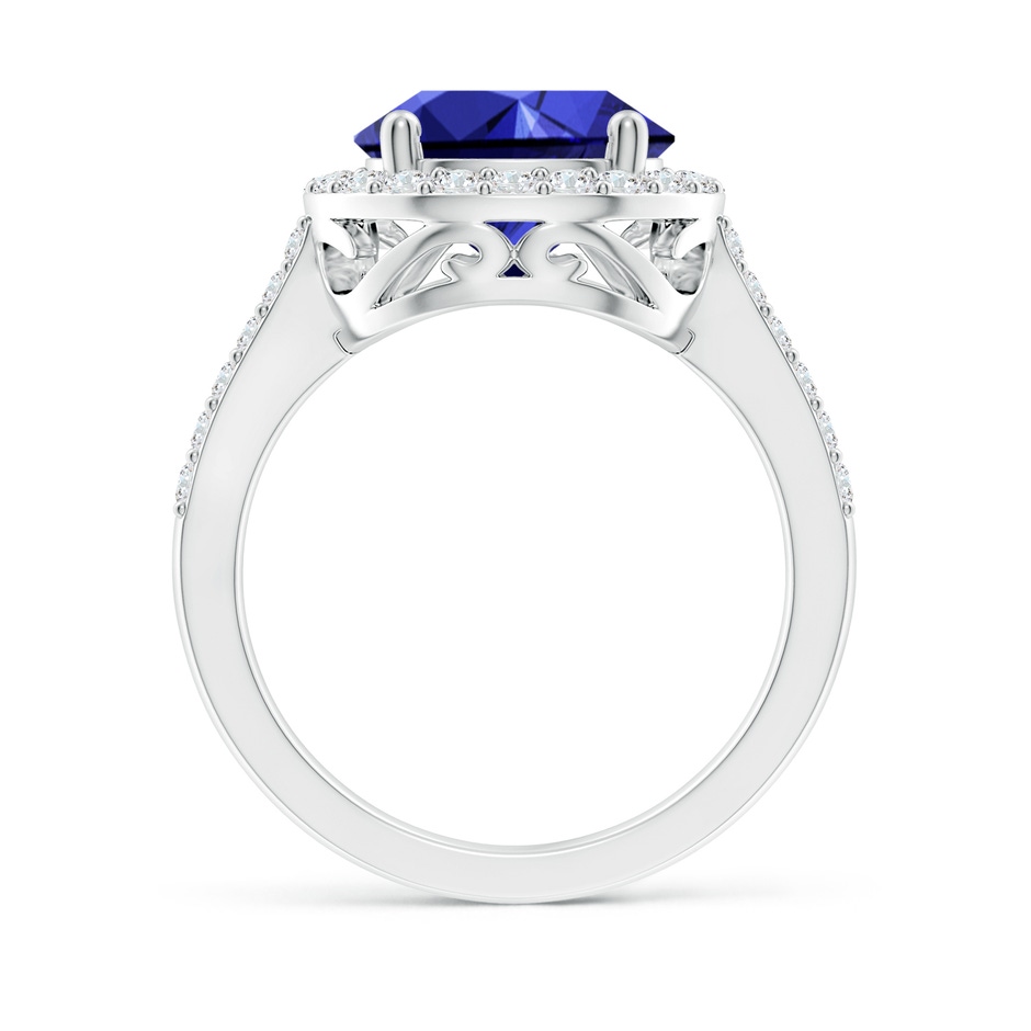 12x10mm Labgrown Lab-Grown Pear Sapphire Ring with Diamond Halo in P950 Platinum side 199