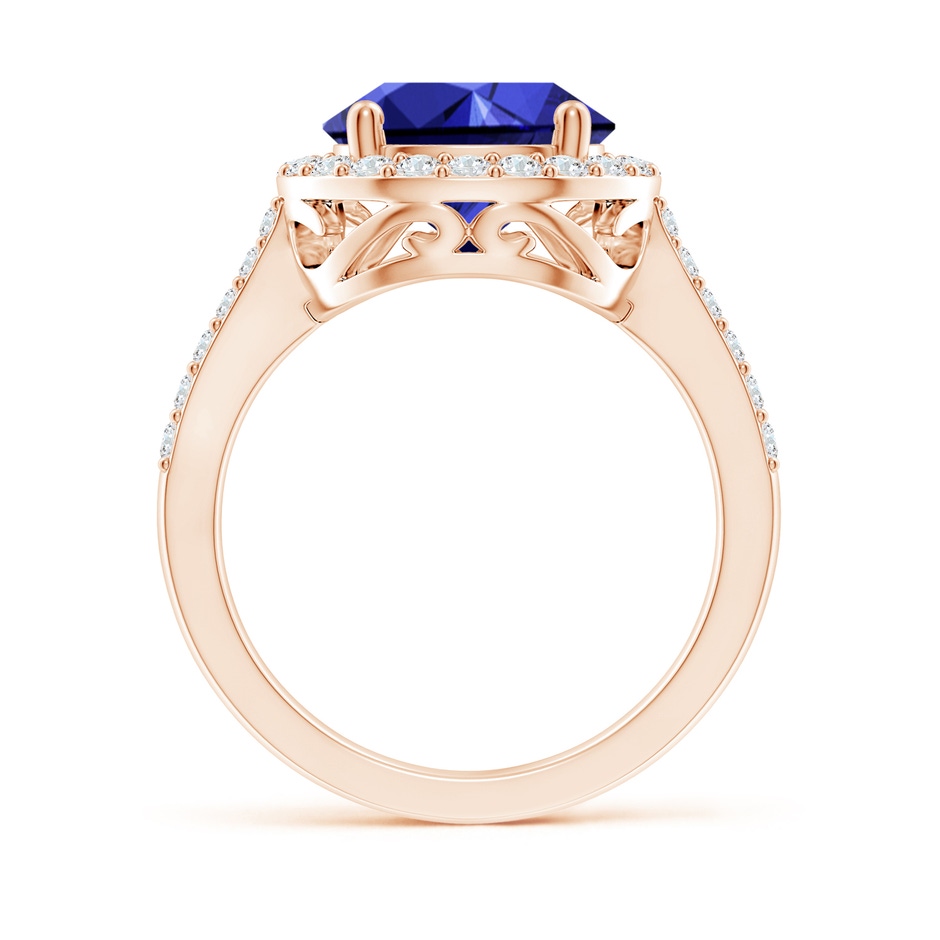 12x10mm Labgrown Lab-Grown Pear Sapphire Ring with Diamond Halo in Rose Gold side 199