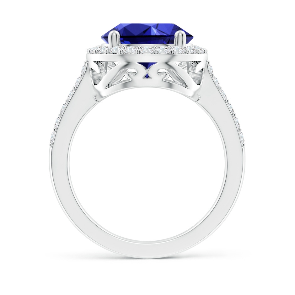 14x10mm Labgrown Lab-Grown Pear Sapphire Ring with Diamond Halo in P950 Platinum side 199