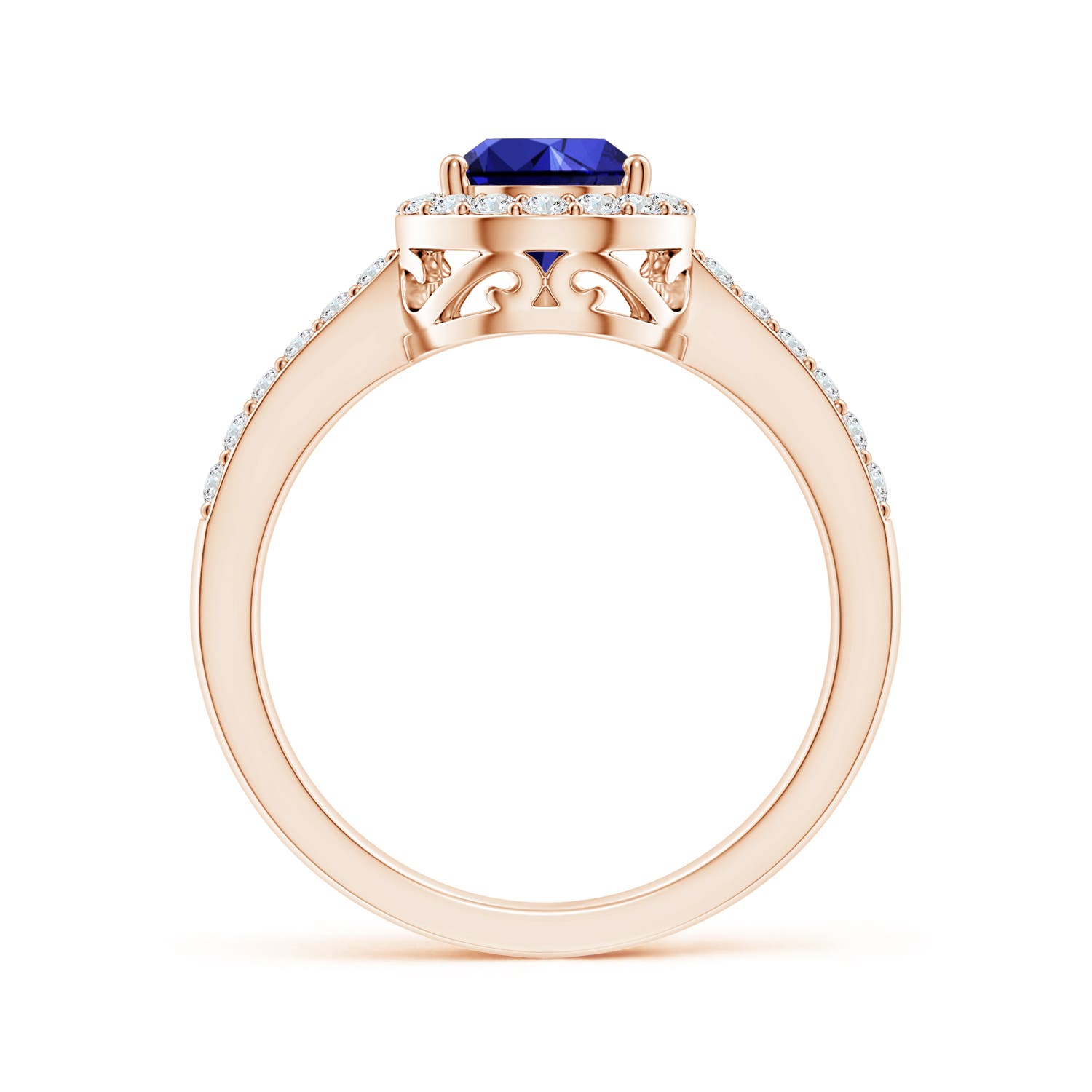 Premium - Lab-Grown Blue Sapphire / 1.88 CT / 14 KT Rose Gold