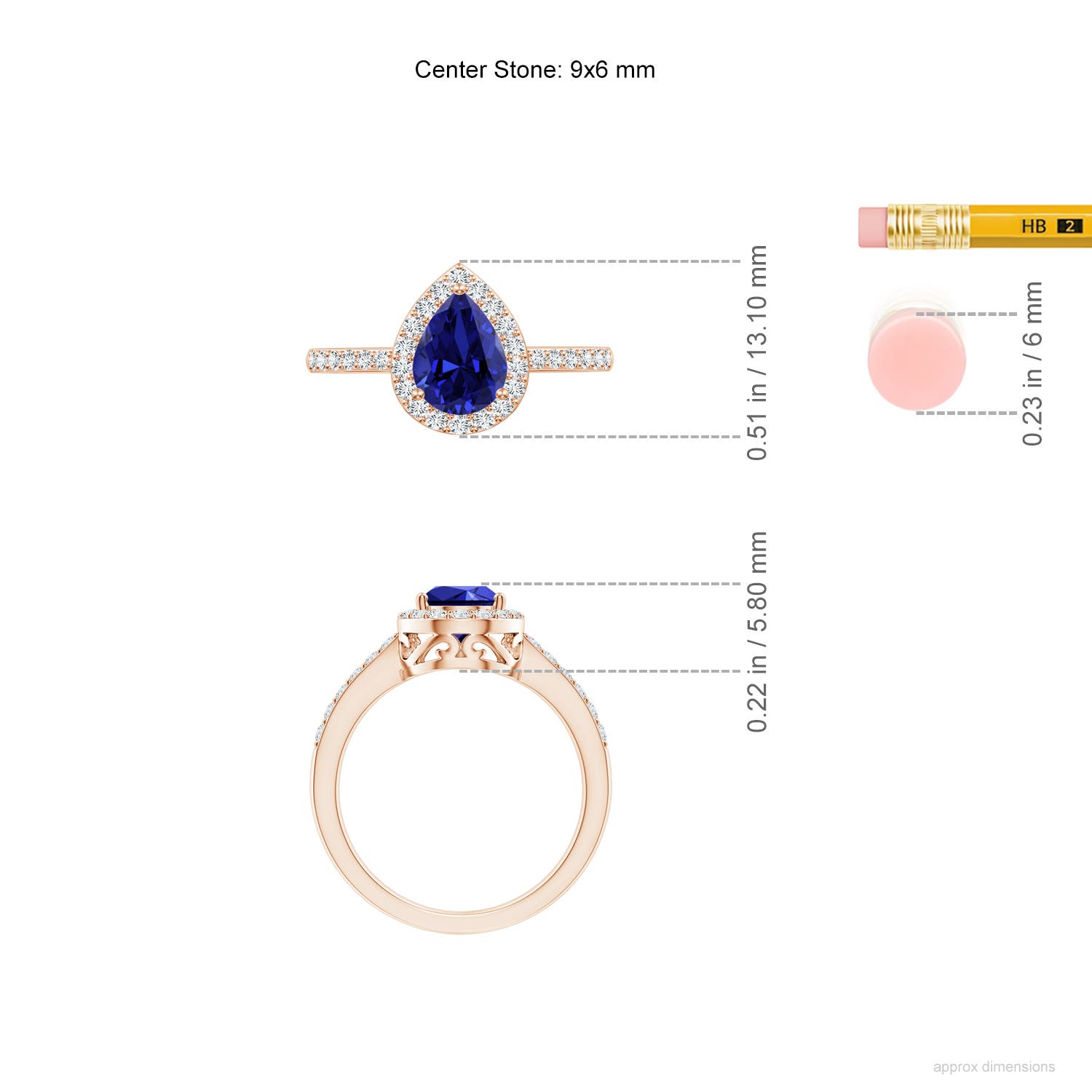 Premium - Lab-Grown Blue Sapphire / 1.88 CT / 14 KT Rose Gold